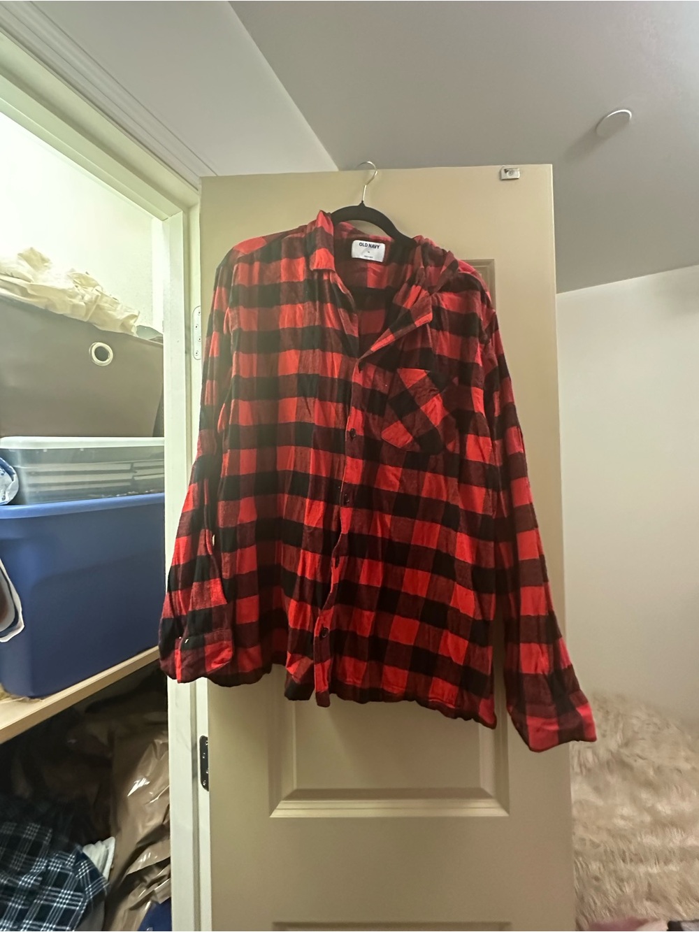 Old Navy Red and Black Buffalo Plaid Button-Down